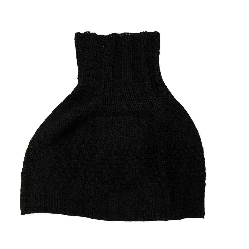 United Colors of Benetton Knit Turtleneck Scarf Black Neck Warmer One Size